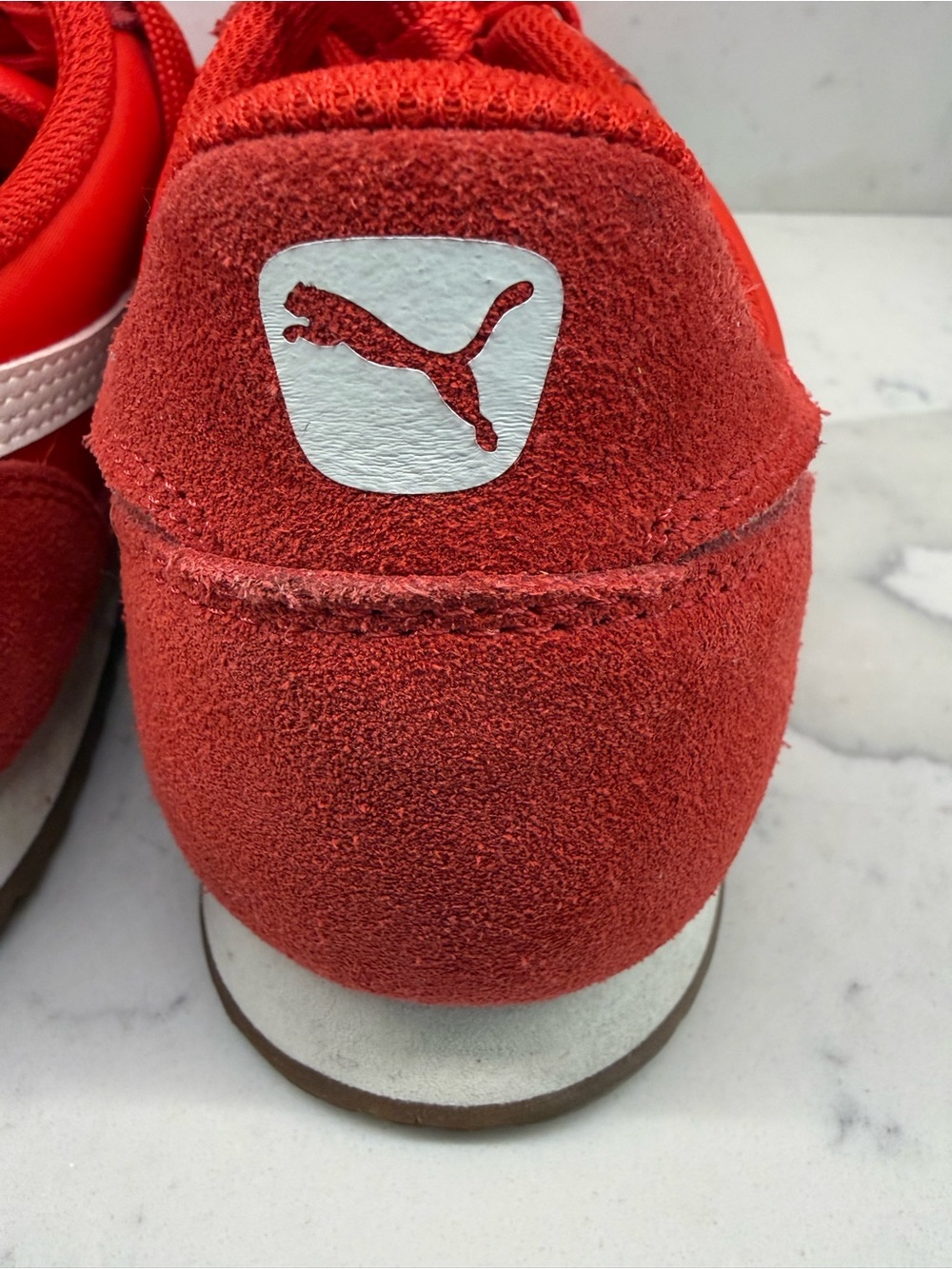 Puma Red Suede Heel Sneaker